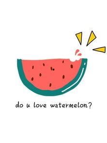 女吃瓜简笔画,趣味横生的日常生活瞬间